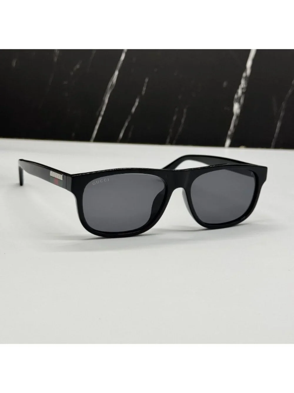 New Gucci GG0770SA 001 Black Gray Square Men Sunglasses